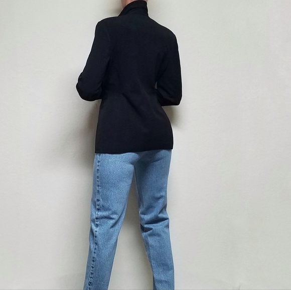 VINTAGE 1990s The Limited Stretch Black Fitted Blazer Lapel Collar Fully Lined - Picture 3 of 13